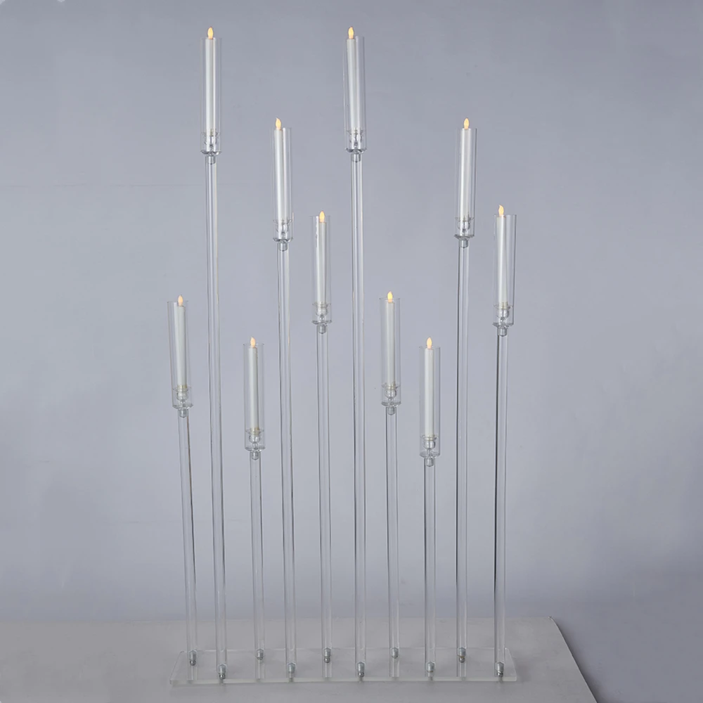 Acrylic Candlesticks 10 Heads All Clear Candle Holders Wedding