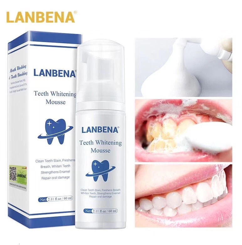 

LANBENA Teeth Whitening Mousse Tooth Whitening Dental Tool Cleaning White Teeth Oral Hygiene Toothpaste Bleaching Remove Stains