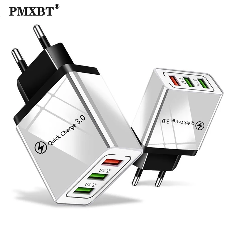 Multi Port USB Charger QC 3.0 Quick Charge Wall Fast Charging Adapter For iPhone 12 11 Samsung Huawei Xiaomi Mobile Phone Cable | Мобильные