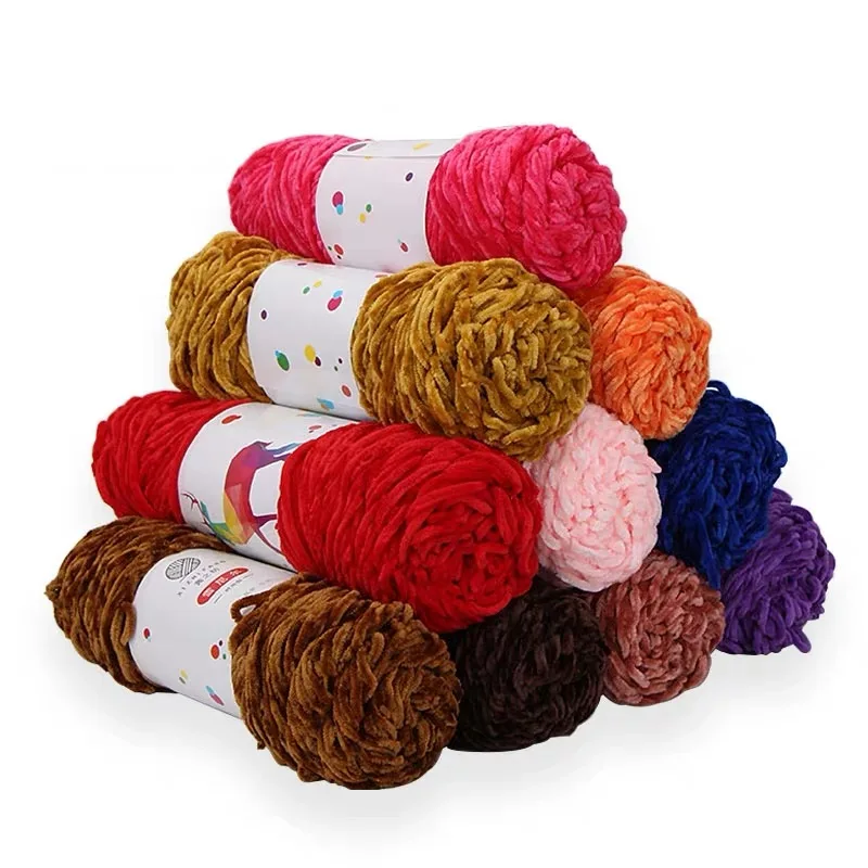 

DIY Soft Thick Yarn For Knitting Bag Cushion Carpet Handbag 6-8mm Crochet Woven Striped Cloth t-shirt Fancy Yarn 100g 45meters