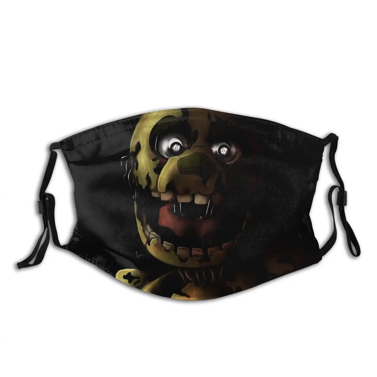 Моющаяся маска для лица Springtrap с принтом рта и фильтрами PM2.5 Пылезащитная защитой