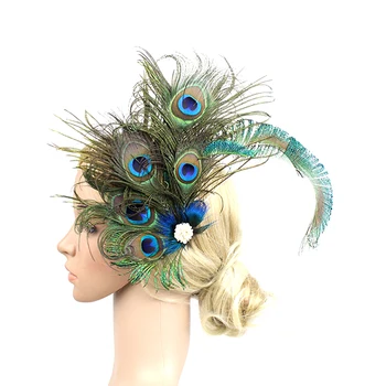 

Banquet Fashion Accessories Hair Clip Party Vintage Wedding Gift Durable Women Peacock Bridal Decoration Artificial Feather