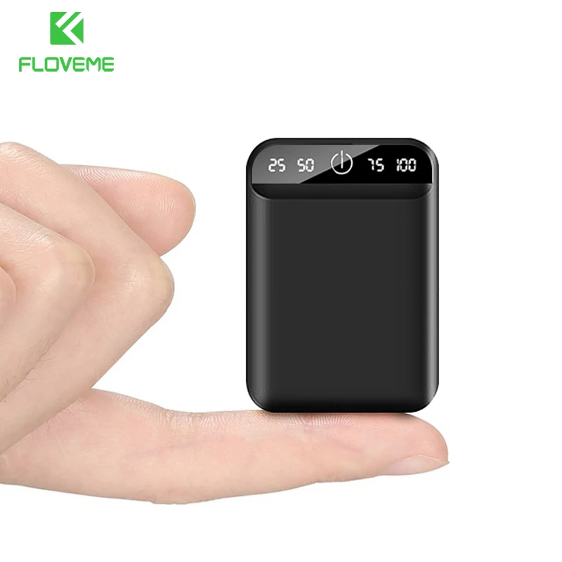 FLOVEME мини внешний аккумулятор с двойным USB портативным внешним аккумулятором 10000