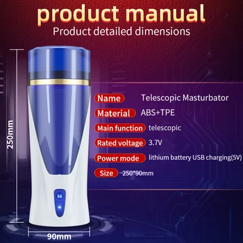 Automatic Male Masturbator Cup Space Masturbation HandsFree Stroker 3 Powerful Thrusting Mode Real Vagina Pocket Sex Toy for Men 5