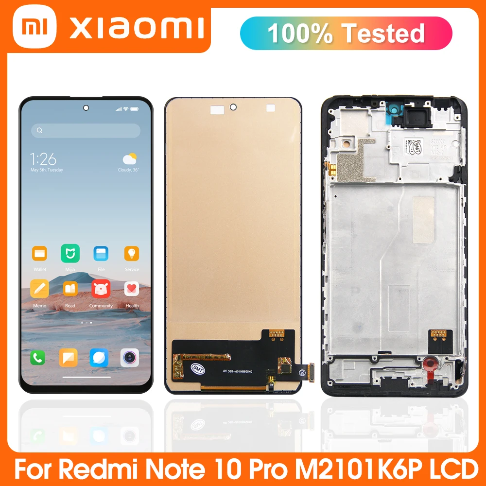 ЖК-дисплей TFT для Xiaomi Redmi Note 10 Pro сенсорный экран с дигитайзером в сборе Note10Pro M2101K6G