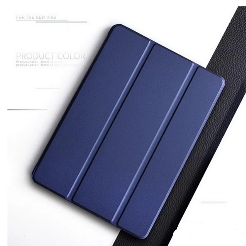Магнитный чехол для iPad 10,2 дюймов Чехол-книжка для планшета кожаный Смарт-стенд для iPad 7th Gen A2200 A2123 Fundas - Цвет: Navy blue