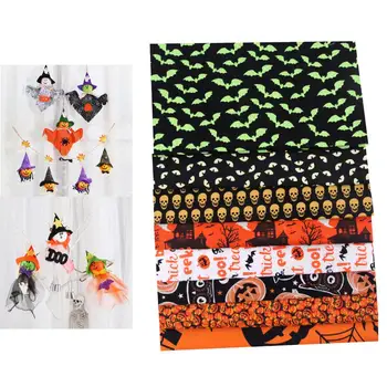 

8Pc Halloween Cotton Fabric Material for DIY Sewing,Dress,Face Mask, Table Cloth