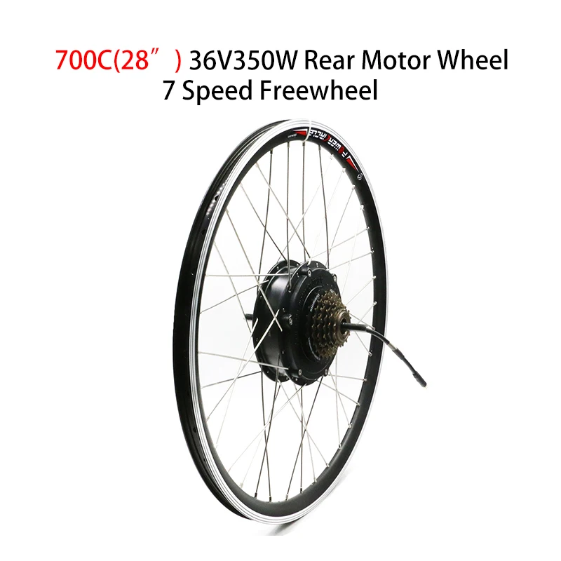 700C 7 Speed 36V 350W колесо электродвигателя с 6/7 Freewheel задняя часть электровелосипеда двигатель 2" 24" 2" 700C 28" электрический велосипед набор преобразования для электрического велосипеда - Цвет: 700C 7 Speed