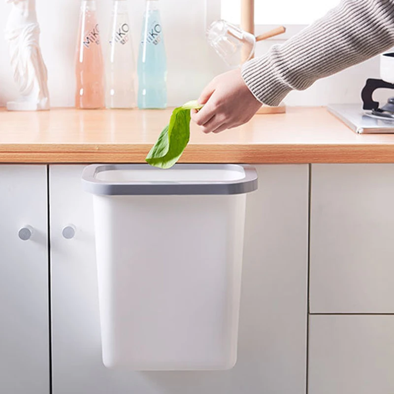 Горячая Кухня подвесная корзина для мусора дверь ванная комната без крышки бытовой пластиковое ведро прикроватное ведро для хранения