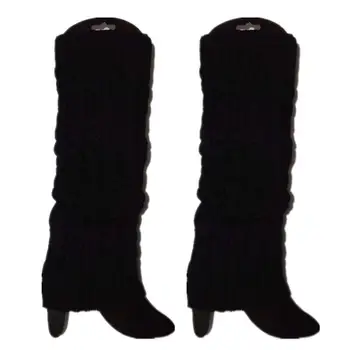 

Women Solid Color Winter Warm Cable Knit Leg Warmers Knitted Crochet Long Socks