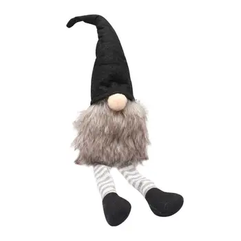 

Handmade Christmas Faceless Doll Decoration Black Hat Swedish Gnome Tomte Toy