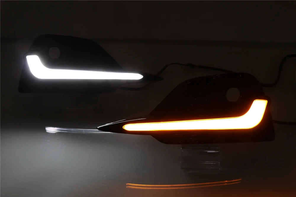 CSGJMY 2 шт. светодиодный фонарь дневного света для Nissan Qashqai динамический поворотный желтый сигнал автомобиля DRL 12 В светодиодный противотуманный фонарь