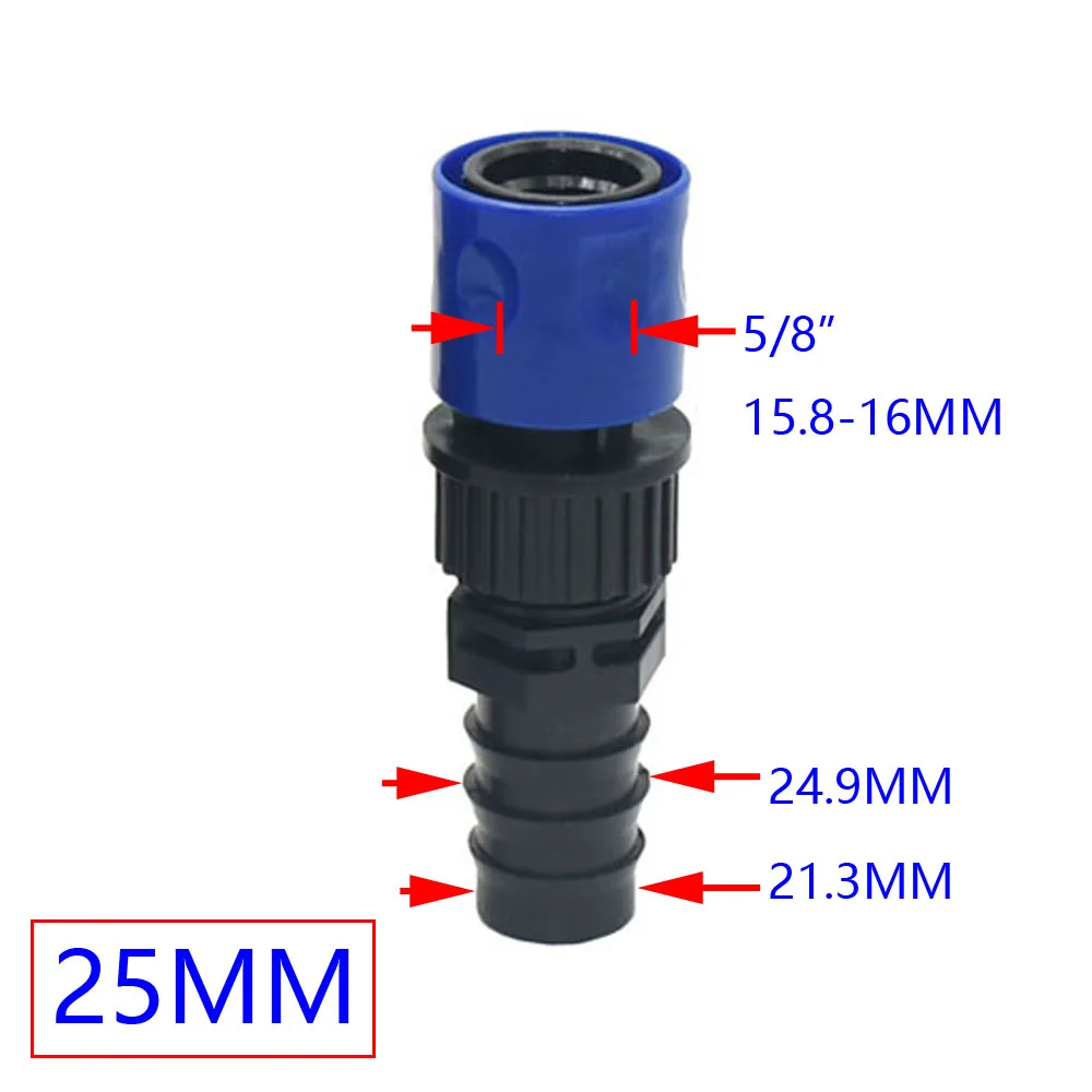 Barbed 1/4 3/8 1/2 3/4 1inch hose Quick connector 4/7mm 8/11mm 16mm 20mm 25mm water hose connector tap 1pcs