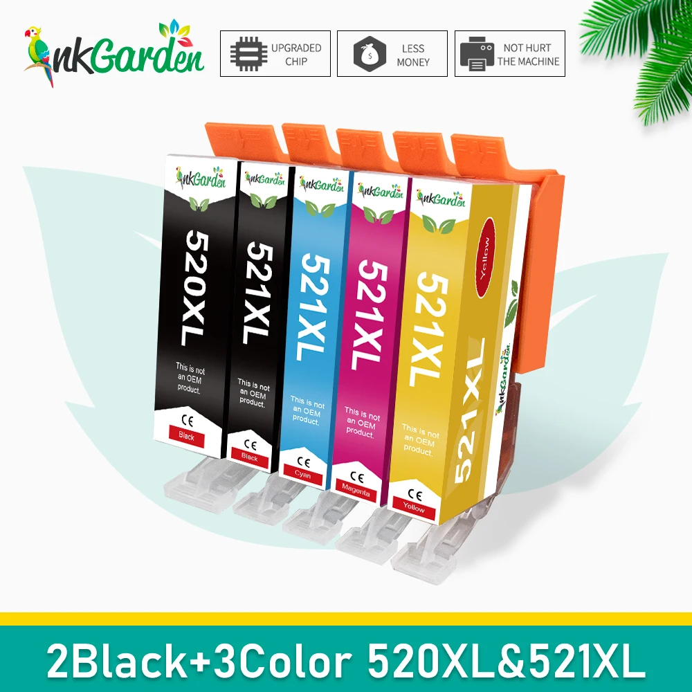 9x Druckerpatronen Kompatibel Canon PGI-520 CLI-521 - CMYK Set