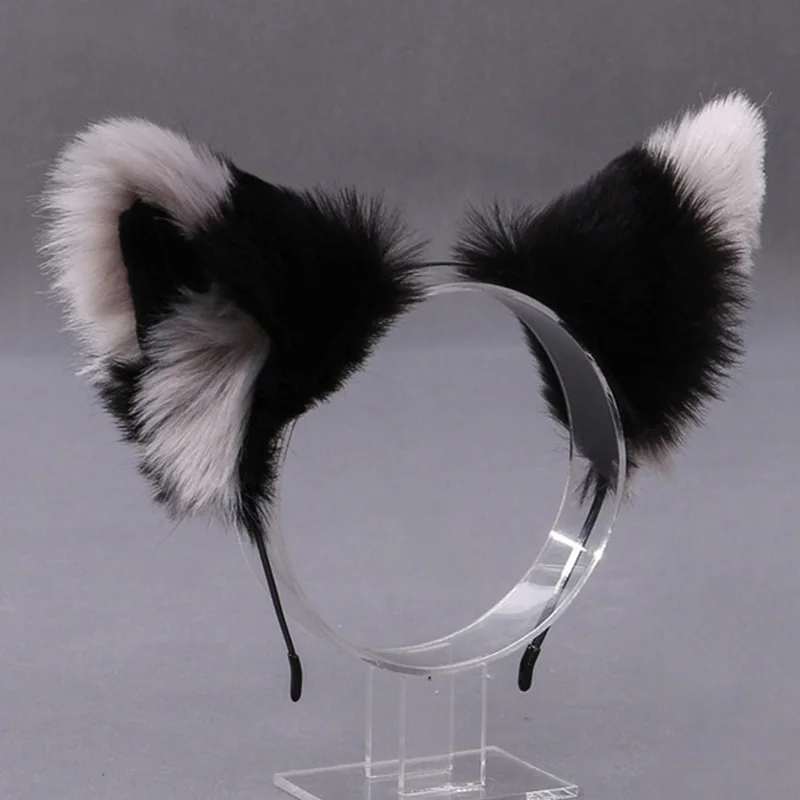 Cosplay Cute Cat Fox Fur Ear Hair Hoops Anime Lolita Hairband Fur Headbands Clip Women Girl Hair Accessories Ear Band
