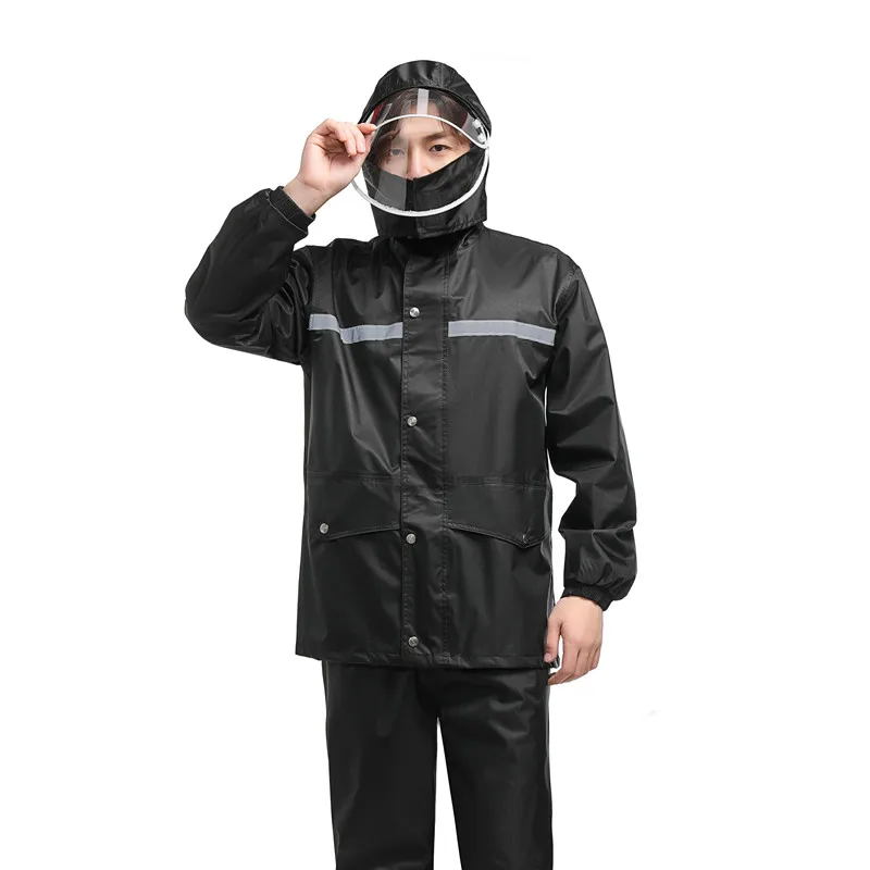 Thick Nylon Waterproof Raincoat Jacket Adult Set Men Raincoat Survival Stylish Outdoor