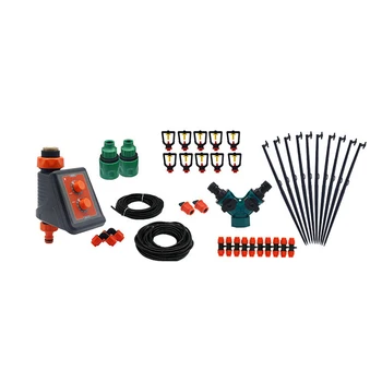 

10M Irrigation System with Digital Timer Automatic Garden Irrigation System 1/4 inch Blank Distribution Tubing Hose Drip Mist Sp