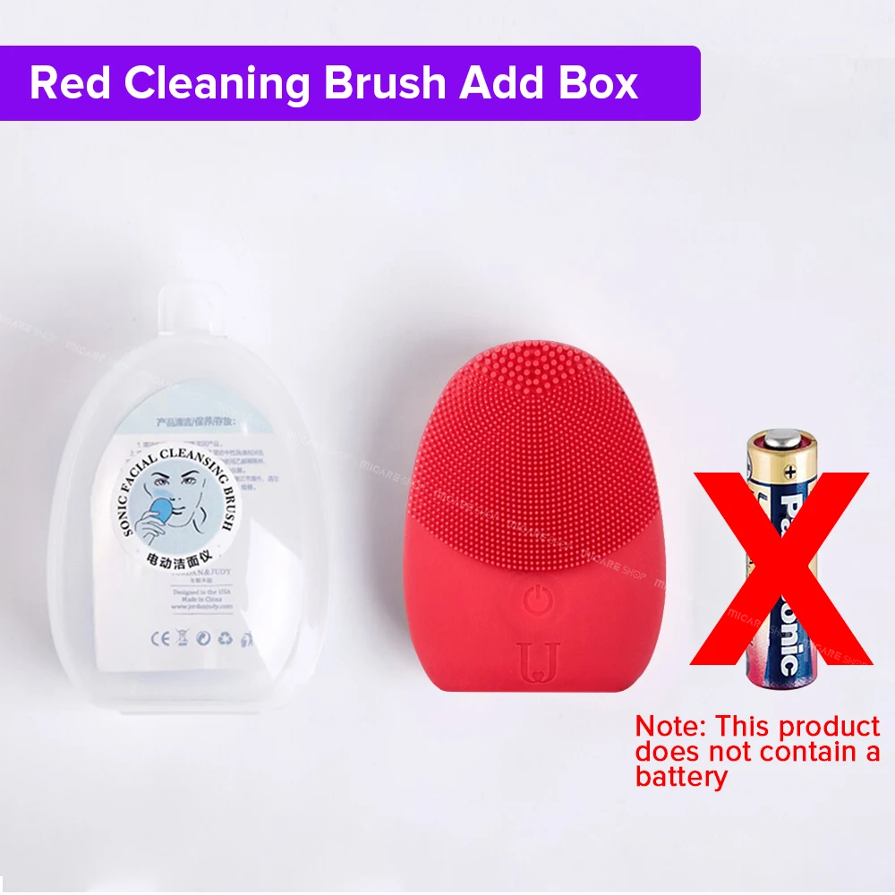 Red Brush Add Box Xiaomi Мини электрическая Очищающая Массажная щетка для лица силиконовая звуковая для глубокого очищения лица Водонепроницаемые Инструменты для кожи для JORDAN& JUDY - Цвет: Red Brush Add Box