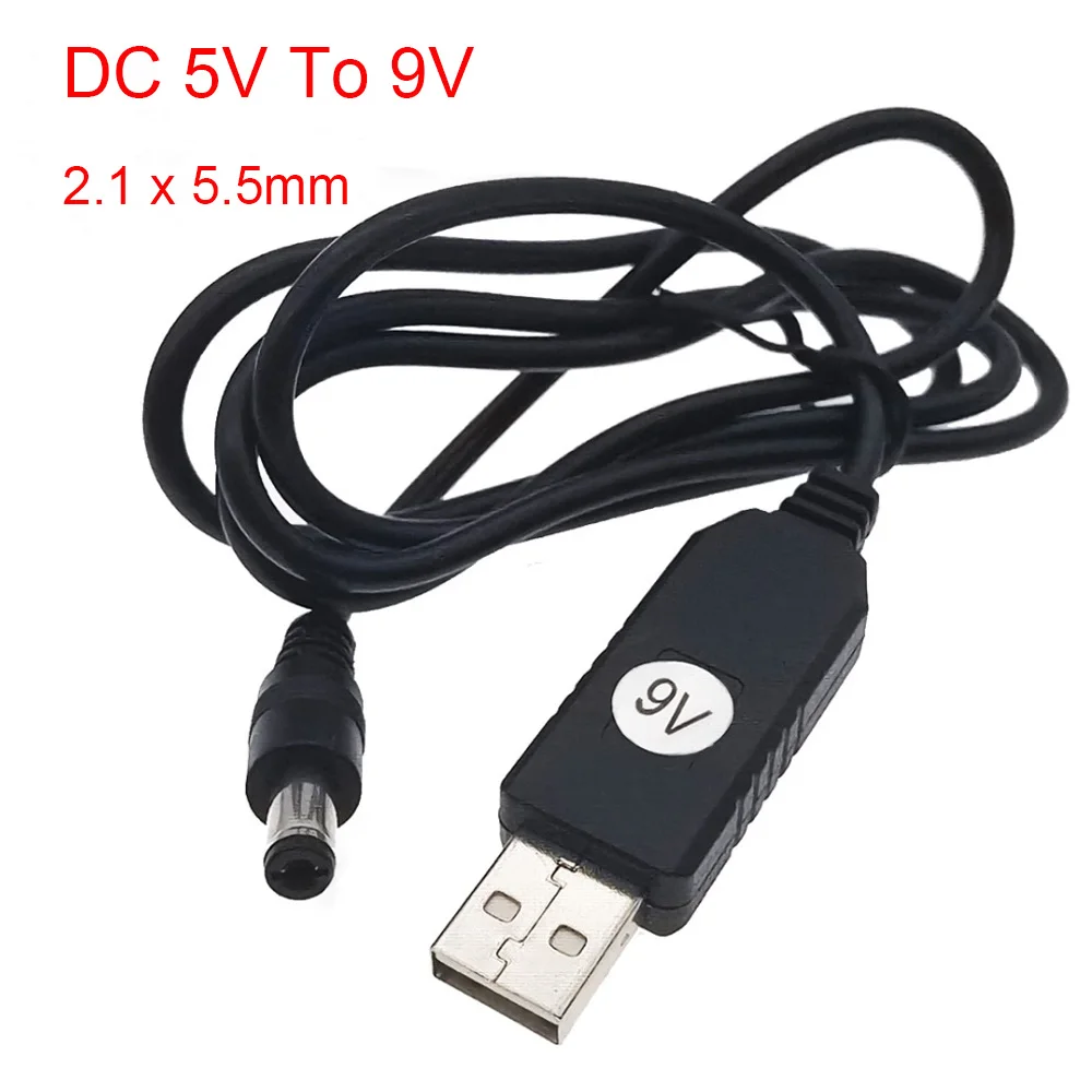 USB DC 5V To 9V Step-up Module Converter 2.1x5.5mm Male Connector Cable 