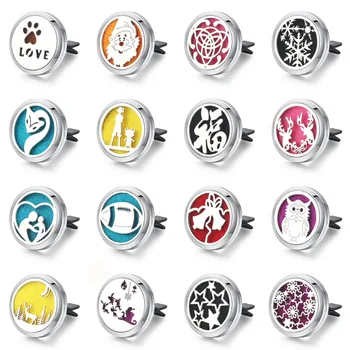 

Christmas Car Air Diffuser Stainless steel Vent Freshener car Essential Oil Diffuser perfume Aromatherapy Necklace Locket