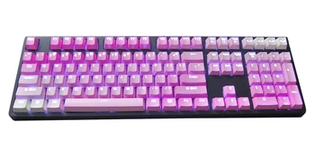 

Valentine Pink Gradient Keycaps Laser-etched or Top Printed Double Shot PBT Keycaps of ANSI OEM Profile or Cherry Profile