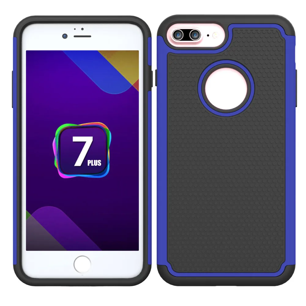Dark Blue Силиконовый чехол для iPhone 7 Plus 5,5 дюймов, Блестящий жесткий, мягкий, резиновый защитный чехол для Apple Iphone - Цвет: Dark Blue