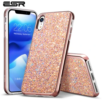 

ESR Glitter Hard Case for iPhone X/Xs/Xr/Xs Max Bling Cover Hard PC Back Soft TPU Interior Cute Cover for iPhone Luxury Case
