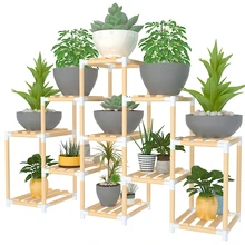 Цветочная стойка для помещений, простая гостиная от пола до пола, зеленая Роза, твердая древесина, многослойная полка, балконное мясистое растение, Цветочная стойка