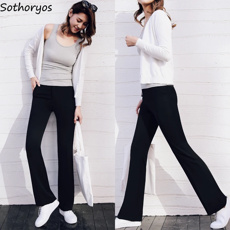 

Pants Women Ulzzang All-match Flared Korean Style Loose Spring Summer Autumn Student Casual Thin Womens Trousers Chic Casual
