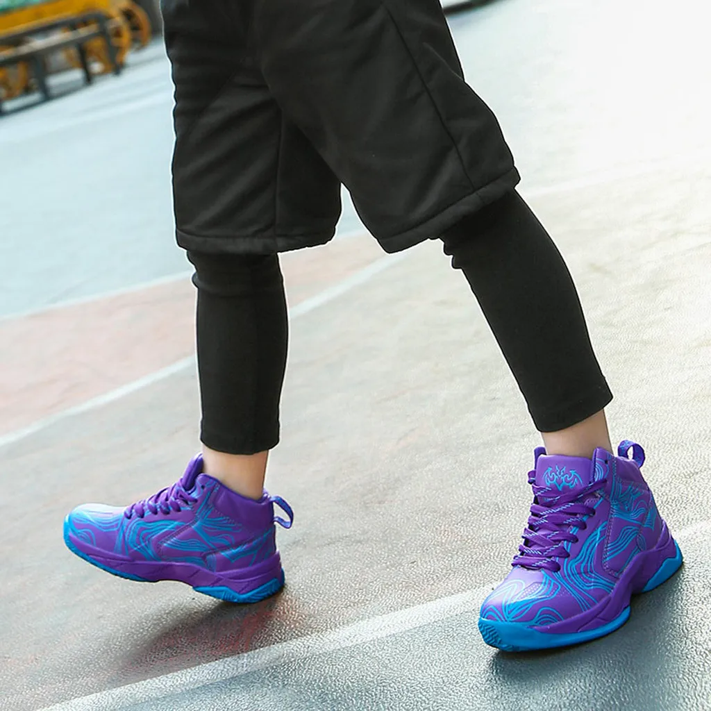 Leisure Sports Running Basketball Shoes For Children Anti-skid Comfortable Ankle Boots Breathable Sneakers Sport Shoes
