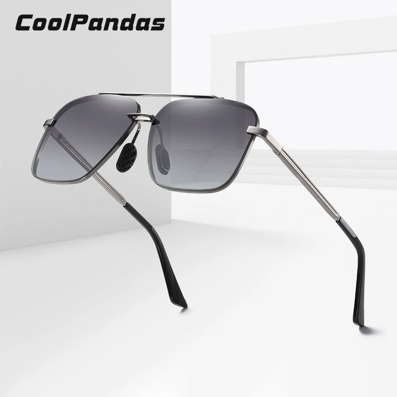 

2020 Brand Men Oversized Sunglasses Men Polarized Square Metal Frame Sun Glasses Driving Fishing For Women UV400 zonnebril heren