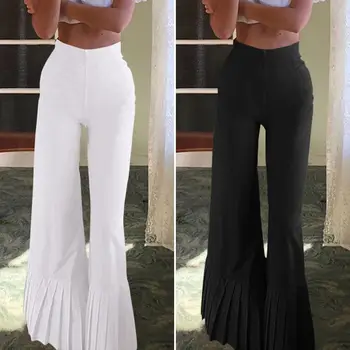 

2020 Celmia Womens Flare Long Pants Fahshion Summer Wide Leg Trousers Casual Loose Pantalones Solid Lady Plus Size Pant Female 7