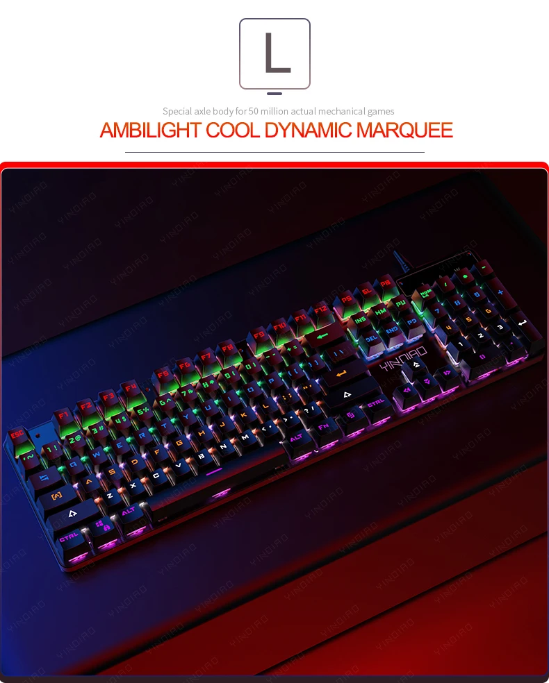 teclas wired gaming teclado preto azul eixo