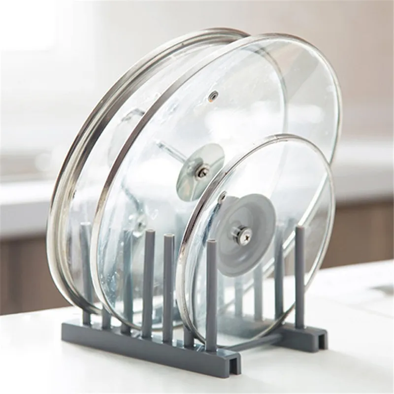 Kitchen Organizer Pot Lid Rack Stainless Steel Spoon Holder Pot Lid Shelf Cooking Dish Rack Pan Cover Stand Kitchen Accessories