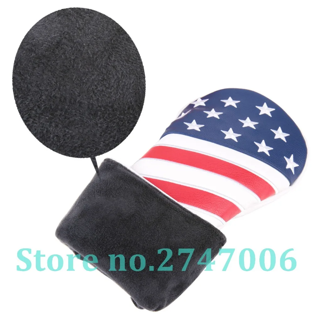 1pc Golf Fairway Wood Head Cover White and Blue Stitching PU Leather with USA Star FW Headcover With adjustable tag 3 5 7 x
