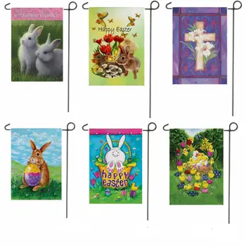 

Easter Bunny Home Garden Flags Halloween Pumpkin Flower Owl Garden Banner 30x45 cm Flax Flag LX8030