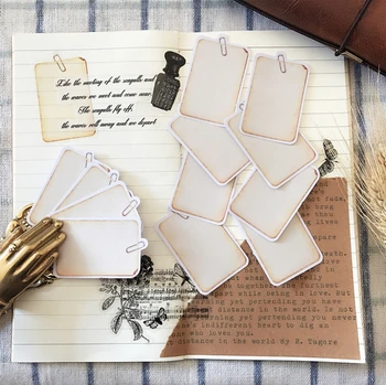 

10Pcs/Bag Vintage Label Tag Vellum Paper Sticker DIY Craft Scrapbooking Album Junk Journal Planner Decorative Stickers