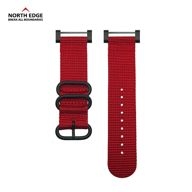North Edge, ремешок для часов, 24 мм, ширина, военный цвет, на открытом воздухе, ремешок для часов, заменен нейлоновым ремешком с разъемом linker для RangeRidge alham - Цвет: Red