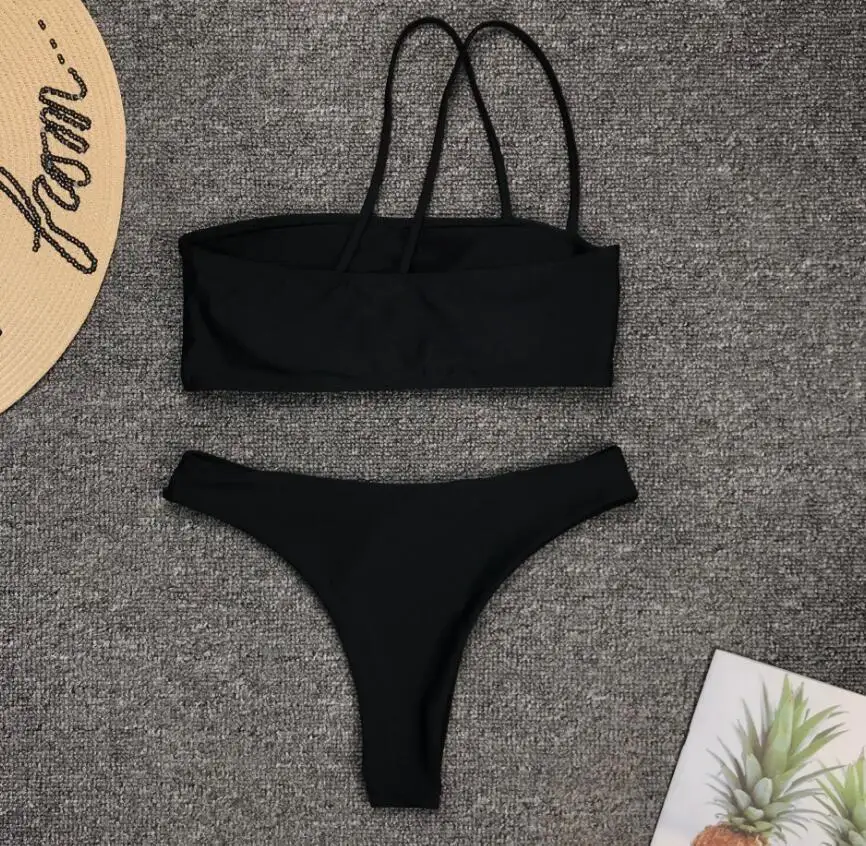 Бикини на одно плечо 2020 mujer bathers с высоким вырезом черный купальник для женщин