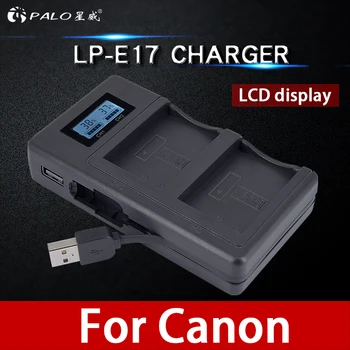 

Palo LPE17 E17 LP-E17 Camera battery Charger LCD USB Dual Charger for Canon EOS 200D M3 M6 750D 760D T6i T6s 800D 8000D Kiss X8i