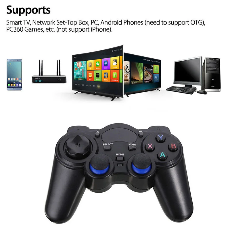 2,4G беспроводной джойстик для Android планшетов телефон PC tv с OTG и типом C приемник