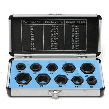 

20 pcs Screw Nut Remover Damaged Extractor Socket Tools Set Black Carbide