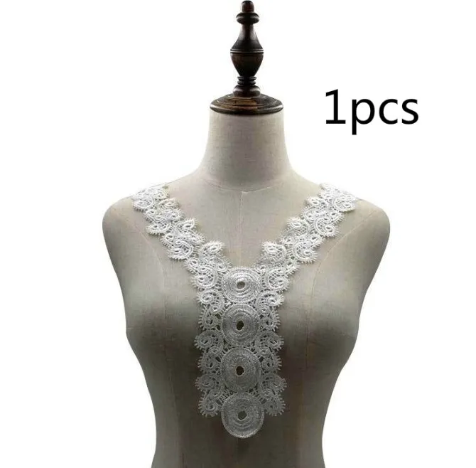 emboidery neck collar diy fake detachable collars water-soluble women corsage three-dimensional lace accessories - Цвет: b-1pcs