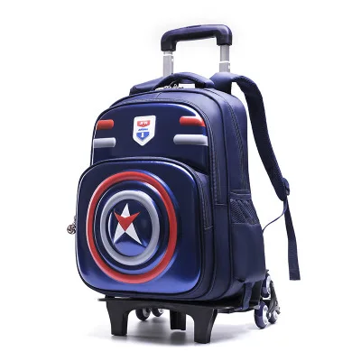 Детский 3D рюкзак для мальчиков 5-10 лет, школьная сумка на колесиках, школьный рюкзак, чемодан на колесиках для детей - Цвет: 6 wheels