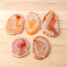 1 шт. натуральный апельсиновый Агаты ломтик каменные минералы ломтик целебные кристаллы ювелирных изделий для украшения дома ручной работы подарок