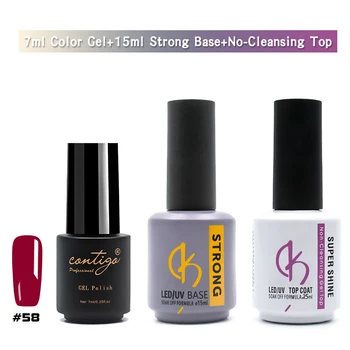 

Strong Nail Rubber Base Coat Set of Gel Nail Polish Manicure Semipermanent UV Varnish Hybrid Top Gellak for Nails Art Lacquer