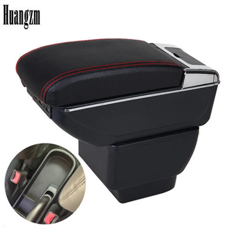 For Mazda 2/Demio Armrest box Rotatable PU Leather Center Centre