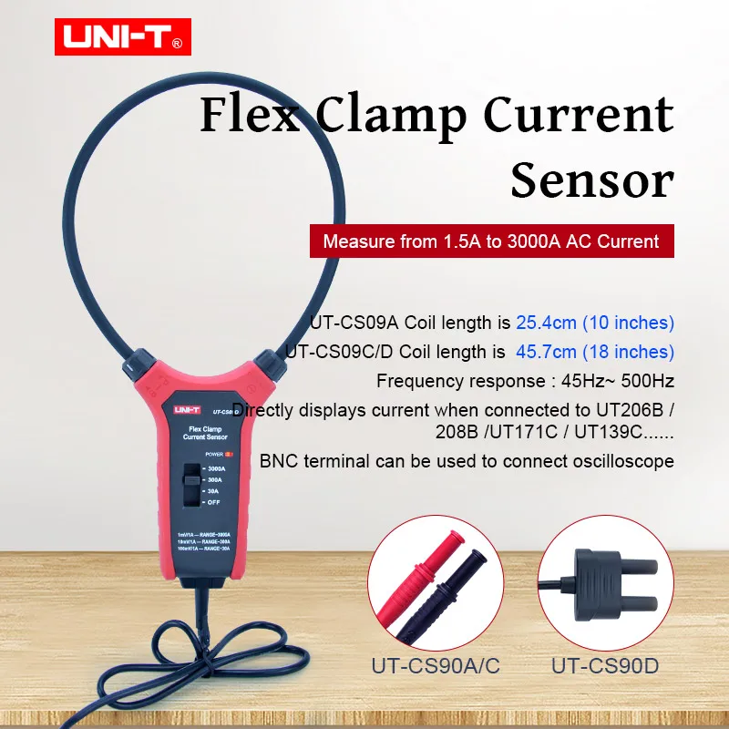 UNI-T UT-CS09D 3000A Flexibler Wechselstrom-Clamp-Messfühler für Stromsensor Amp