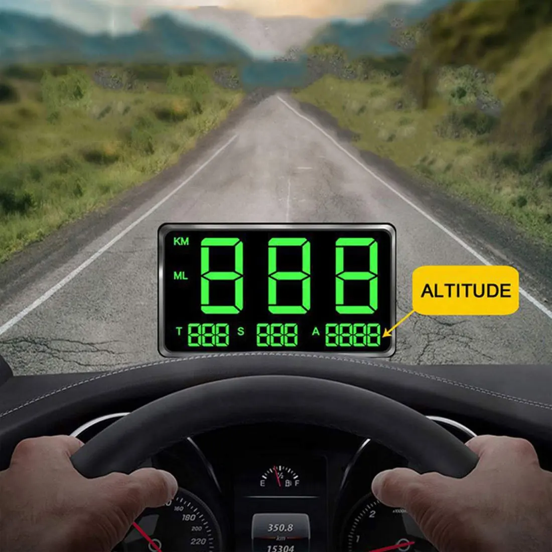 EIN auto heads up display GPS speed meter mess geschwindigkeit alarm laufleistung höhe uhr auto fah