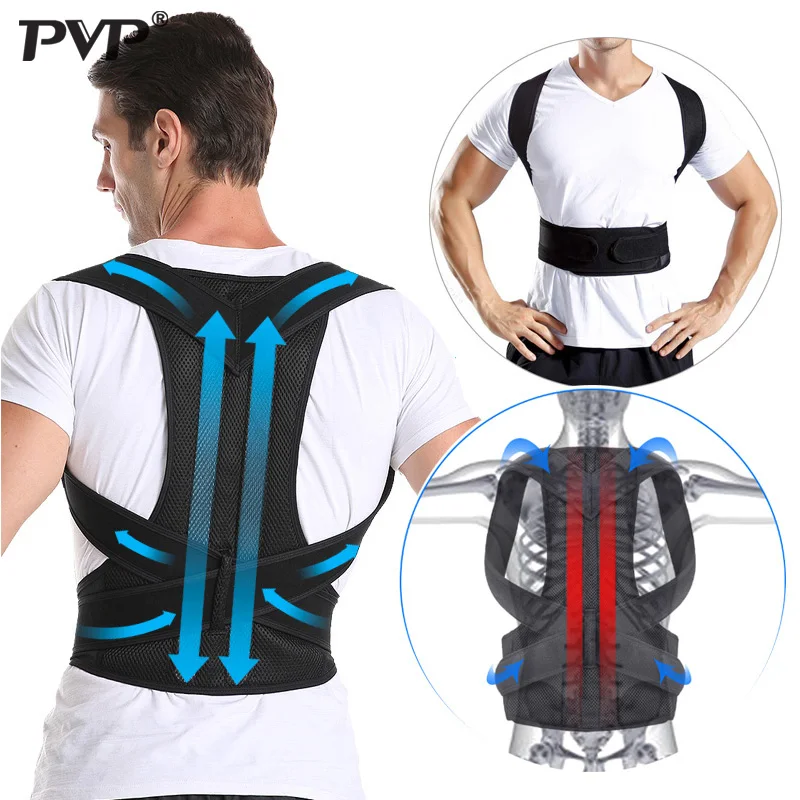 

PVP Adjustable Adult Corset Posture Correction Belt Body Health Care Back Posture Corrector Shoulder Lumbar Brace Spine Support